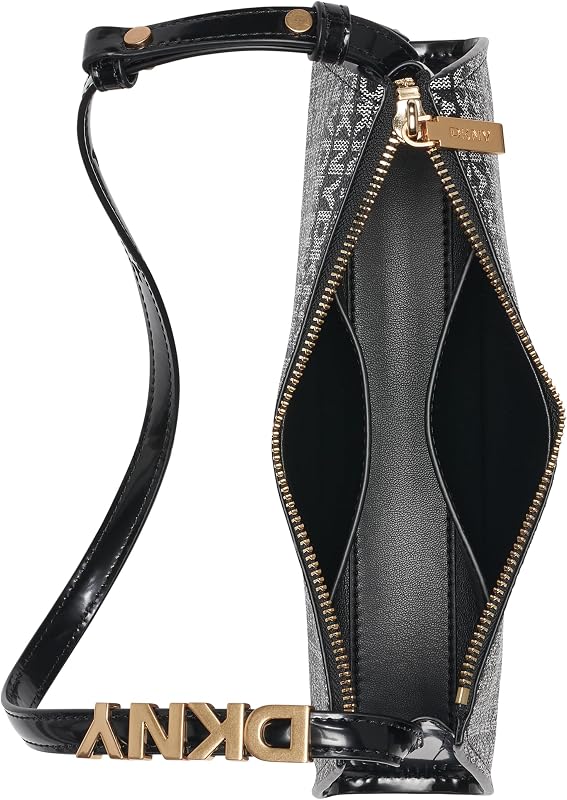 Avril Top Zip Shoulder Bag, Bolso de Hombro Mujeres, Logotipo Negro y Negro