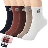 HUGSWEET Soft Comfy Cotton Breathable Socks for Women above Ankle Mini Crew Bootie Socks Gifts for Women 5-10 Pairs