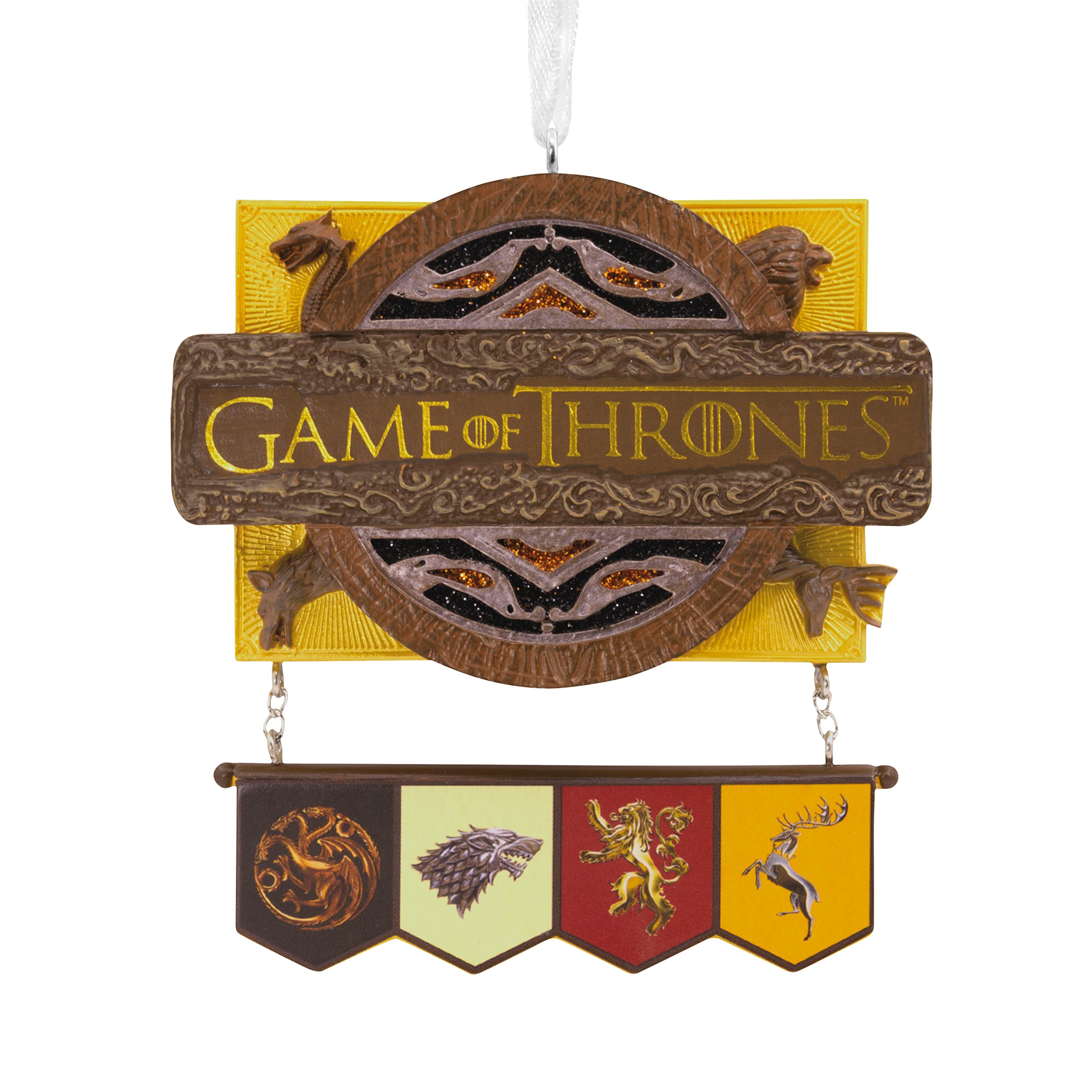 Hallmark HBO Game of Thrones Christmas Ornament, 25574054, Multicoloured, H 8.9cm by W 8.3cm by L 1.6cm