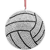 D4DREAM Volleyball Christmas Ornament - Fibre Volleyball Ornaments for Christmas Tree Decoration Girls Boys Xmas Sports Ornaments Gifts for Coach