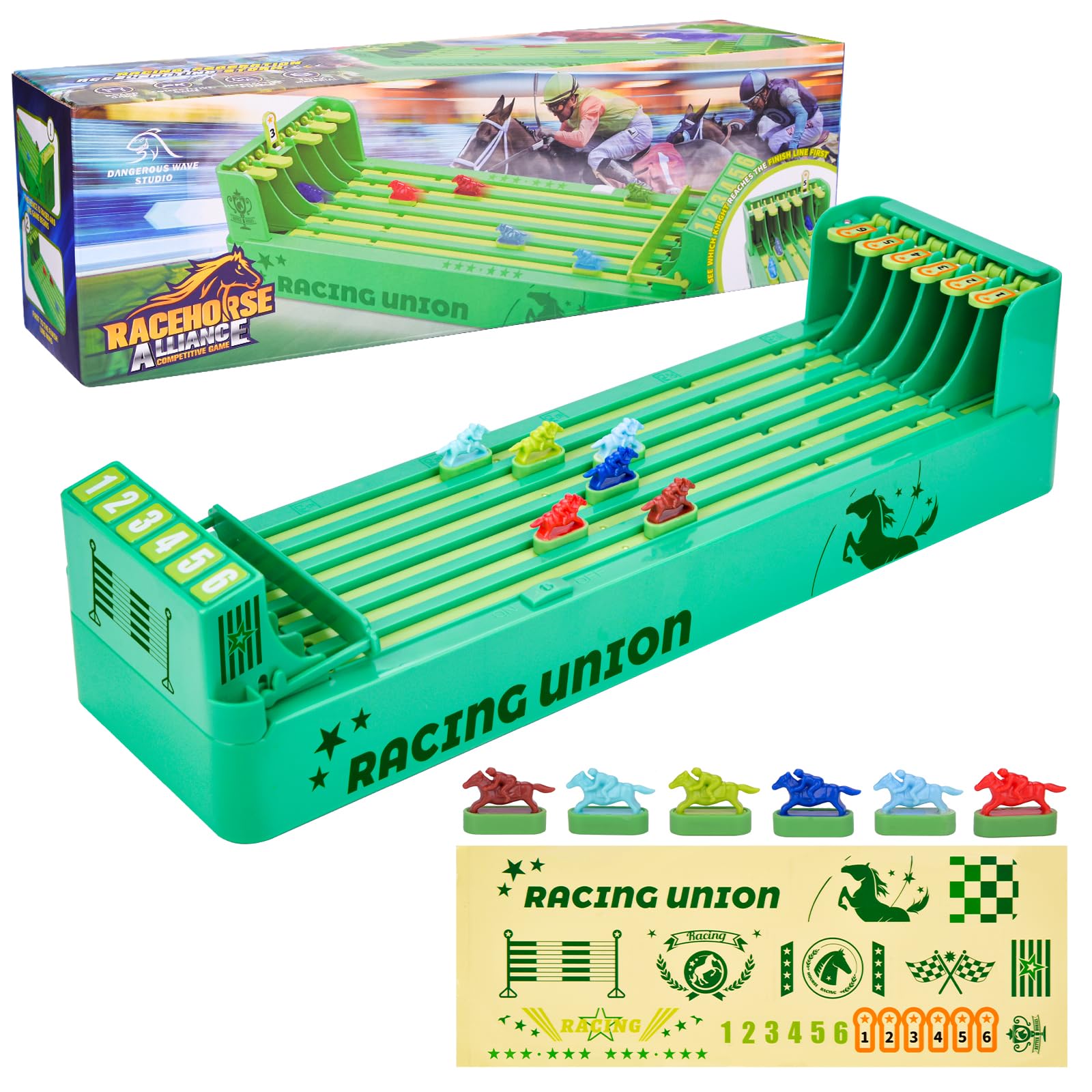 Vibbang Horse Racing Game, Horse Racing Table Games, Table Football Games, Fun Multiplayers Electric Horse Racing, Horse Toys, Interactive Board Game, for Family Party Entertainment Games