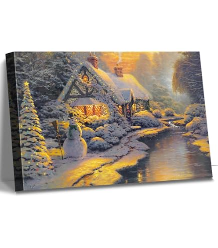 Amazon.com: Thomas Kinkade Holiday Gathering LED Canvas Sign