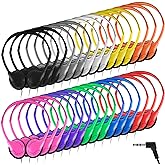 Yunsailing 30 Pack Bulk Over Ear Headphones Set On Ear Headsets Earphones with Adjustable Headband and 3.5mm Plug for Group Learning, Computer Lab, Library, Online Lesson and Testing (Classic Color)