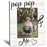 Beliran Fathers Day Pop Pop Picture Frames - Grandpa Photo Frame, Grandpa Gifts for Father's Day Birthday from Grandkids Grandchildren, PopPop and Me Grandfather Picture Photo Frames for Home Bedroom Decor, 5x7