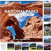SKYDUE 2026-2027 Wall Calendar 12"x24" Opened, 18-Month National Parks Calendar from July 2026 to December 2027 with Stickers, Thick Paper Monthly Calendar for Home Office Organizing &amp; Planning