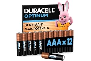 Duracell Pilhas Optimum AAA Palito Pack 12 Unidades – Dura Mais – Para Controle de Videogame e Brinquedos