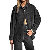 EMMIOL Women Denim Shirts Oversized Long Sleeve Button Down Blouse Distresse Jean Jacket Fall Outfits 2026