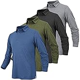 BALENNZ Long Sleeve Polo Shirts for Men Moisture Wicking Mens Long Sleeve Polo Shirts Quick Dry Golf Polos for Men
