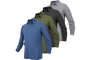 BALENNZ Long Sleeve Polo Shirts for Men Moisture Wicking Mens Long Sleeve Polo Shirts Quick Dry Golf Polos for Men