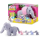 Pets Alive Mommy Elephant and Baby Surprise by ZURU | Surprise babies to reveal; babies magically follow mommy; interactive robotic pet; unbox &amp; collect; ages 3+; gift for kids