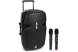 Pyle PA Speaker - 1600W Active Powered Bluetooth Portable Speaker, 15" Subwoofer, Powerful Sound with Smart Design, Perfect f