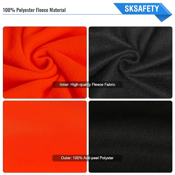 SKSAFETY HI VIS WORK SAFETY HOODIES FOR MEN – CLASS 3 HIGH VISIBILITY REFLECTIVE HOODIE JACKET, HIGH VIS ZIPPER HOODIE WITH BLACK BOTTOM, CONSTRUCTION SWEATSHIRTS WITH POCKETS