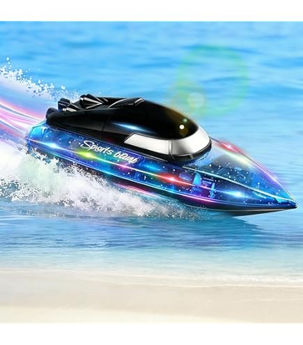 RZARDFLAMR Kayak a control remoto remo, barco con diseño antivuelco, modo de dos velocidades, luces LED para lago, piscina y bañera, para adolescentes y entusiastas (RTR/verde