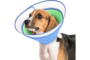 Aberatail Soft Dog Cone for Large Medium Small Dogs After Surgery, Adjustable Soft Cone Collar, Pet Recovery Cone, Dog Recovery Collars to Prevent Pets from Wounds and Rashes (Blue, Medium)