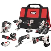 PORTER-CABLE 20V MAX Lithium Ion 8-Tool Set, 2 Batteries &amp; Charger Included (PCCK6118)