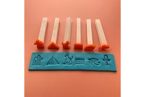 CREATE ALONG WITH POLYMER CLAY TV Texture Tips Stamps Egyptian Set of 6 Small Stamp Set for Polymer Clay and Mixed Media