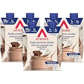 Atkins Creamy Chocolate Coconut Protein Shake, 15g Protein, 2g Net Carbs, 1g Sugar, Keto Friendly, 12 Count