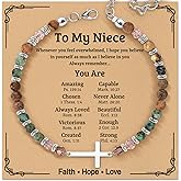 ZOKCC Cross Beaded Bracelet Gifts for Women: Christian Gifts for Women - Birthday Christmas Bracelet Gift for Friends Daughter Mom Sister in Christ Niece - Confirmation Baptism Easter Gift