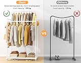 HOMIDEC Clothes Rail Heavy Duty with Shelf White 155x72.5x41 cm view 5