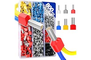 Preciva 800PCS Double Wire Ferrule Kit - Dual Barrel Ferrules Connectors for AWG 22-7, Ideal for Electrical, Industrial, and DIY Projects