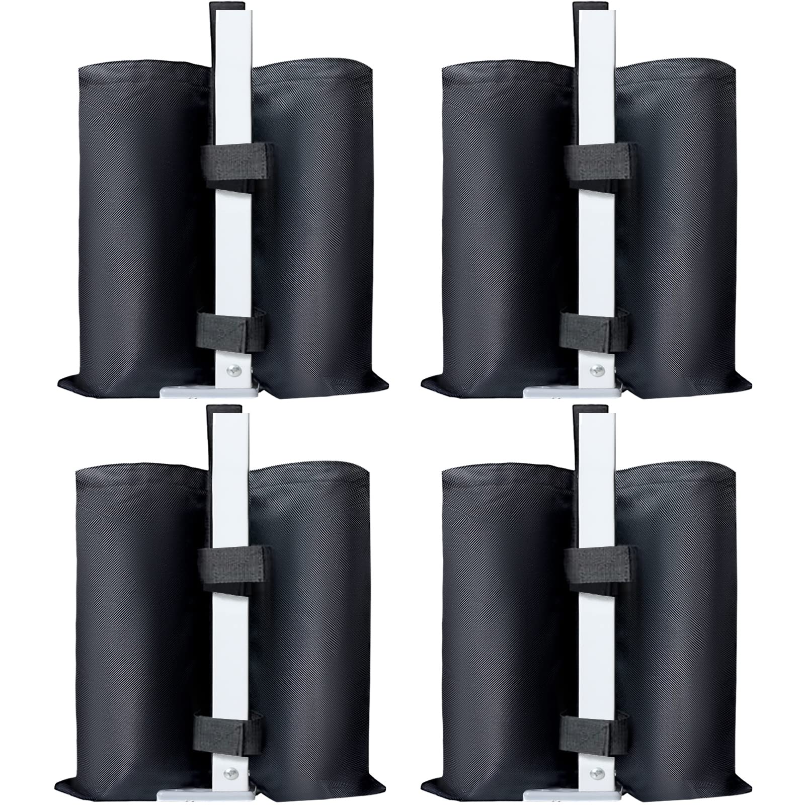 ABCCANOPY 4 Pack Gazebo Weight Bags Industrial Grade Heavy Duty Double-Stitched Sandbags,Leg Weights for Pop Up Gazebo,Patio Umbrella, Outdoor Furniture (Black)