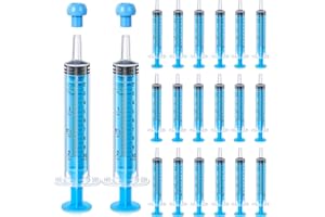 TrelaCo 20 Pack 10ml Oral Syringes with Cap for Liquid Plastic Syringe Without Needle Measuring Dispensing Tools Individually Sealed for Pets Feeding Lab Sample Injection(Blue)