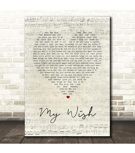 Autocollant Mural Vinyle Citation "My Wish For You" Rascal Flatts - Décoration Murale Citation D'amour