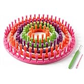 novelinks Round Knitting Looms Kit, Set of 5 Plastic Looms Knitting | with 1 Knitting Yarn Loom Needle and 1 Plastic Loom Pick, Crochet Loom, Knitting Tools, Knitting Kit for Beginners