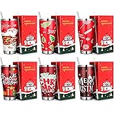 Mifoci 6 Pcs Christmas Tumblers 30oz Stainless Steel Christmas Travel Coffee Cup Double Insulated Vacuum Tumbler with Lid Straw Santa Claus Holiday Mug Gifts for Coworker Team Teacher(Novelty)