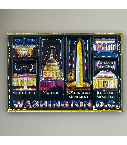 Fanion Vintage Souvenir De Washington D.C. – Feutre Avec Monuments (années 60/70)
