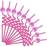 Soledea 10Pack Disco Party Decorations, Mini Disco Ball Decor Reusable Straw, Reusable Drinking Straws for Valentine Party Favors Toy for School Classroom Gift Exchange Prizes
