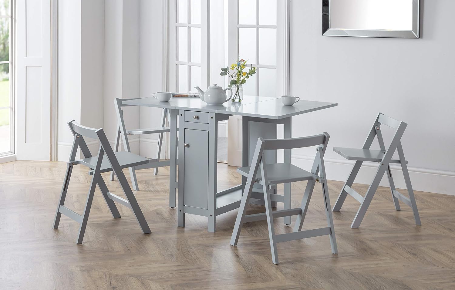 Julian Bowen Savoy Compact Dining Set, Grey - Image 3