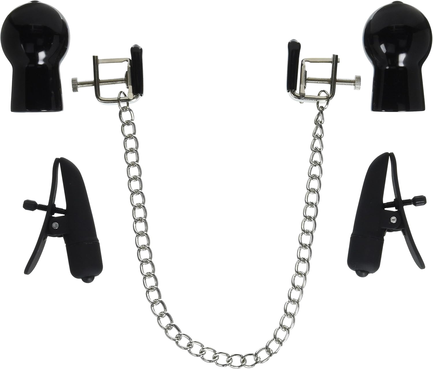 California Exotic Novelties His Nipple 3-Piece Set, Black, Black,nickel