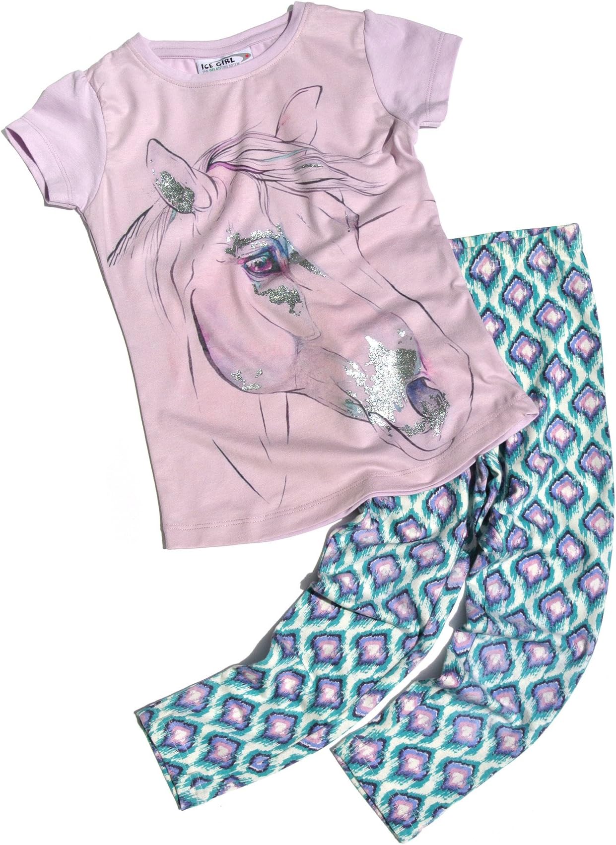 'Ice Girl Girls' T-Shirt 'HORSE Glitter Leggings Pink 16180380