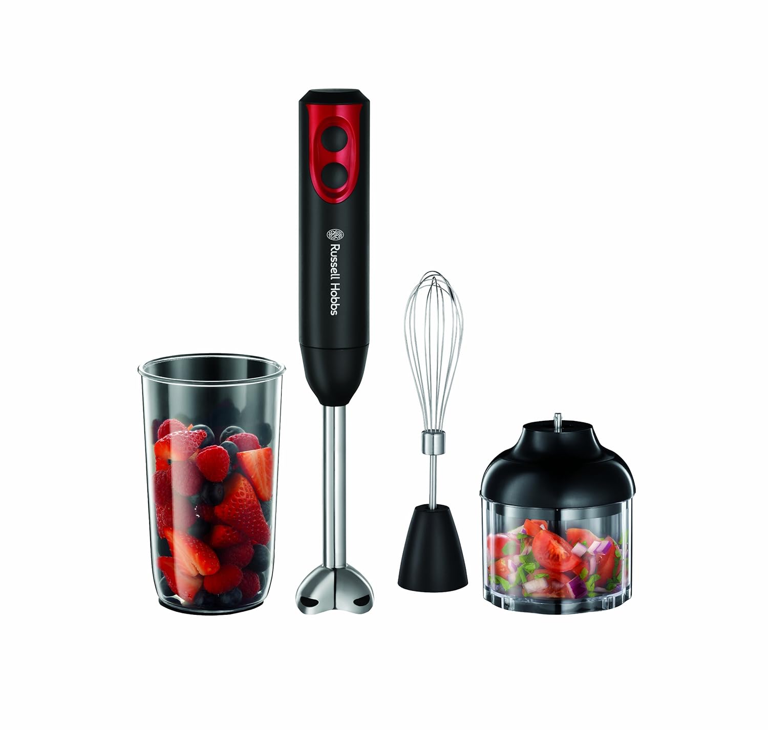 Russell Hobbs Desire 3in1 Hand Blender 18980, 400 W Black and Red