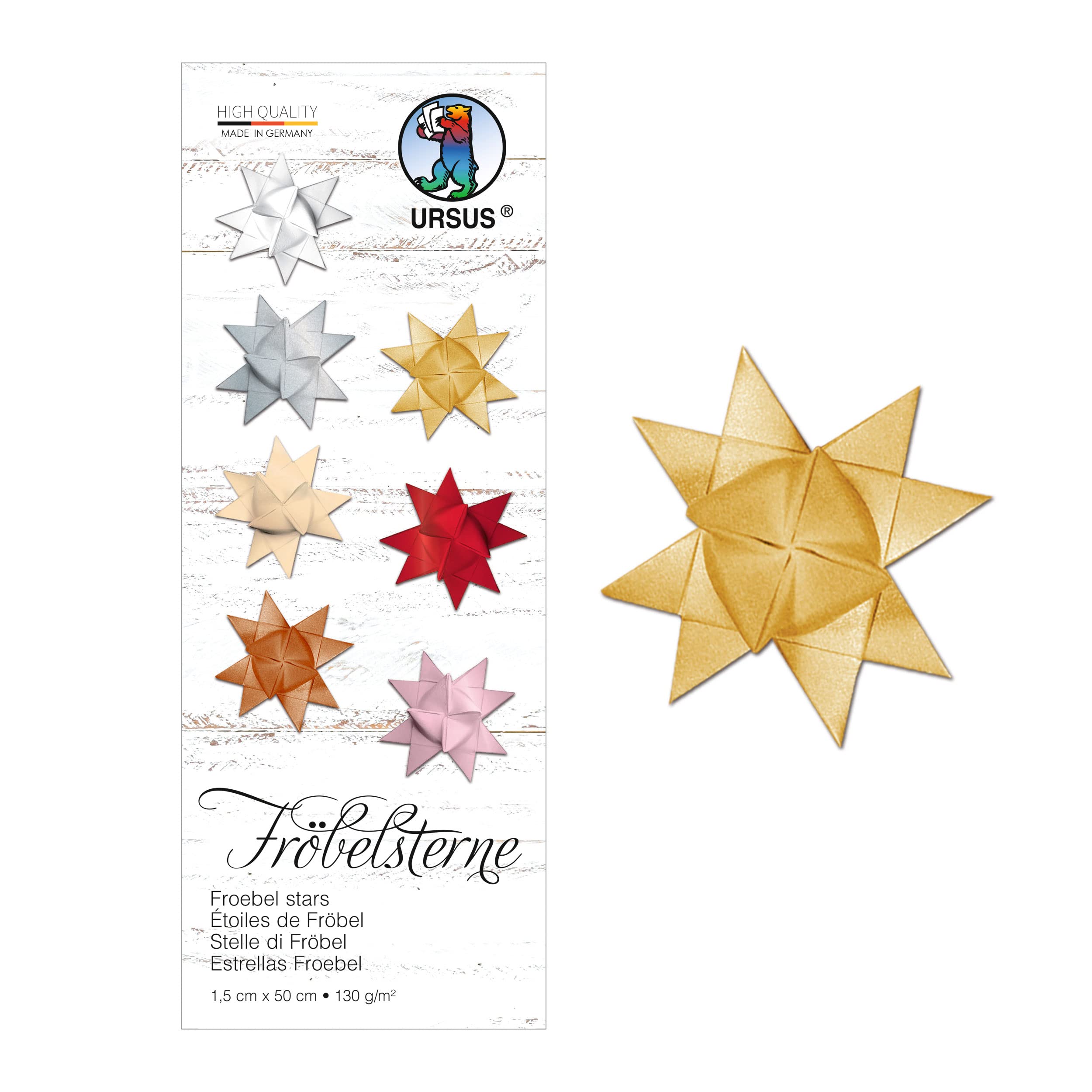 Ursus Star Striped Coloured Drawing Paper 130 g/m²