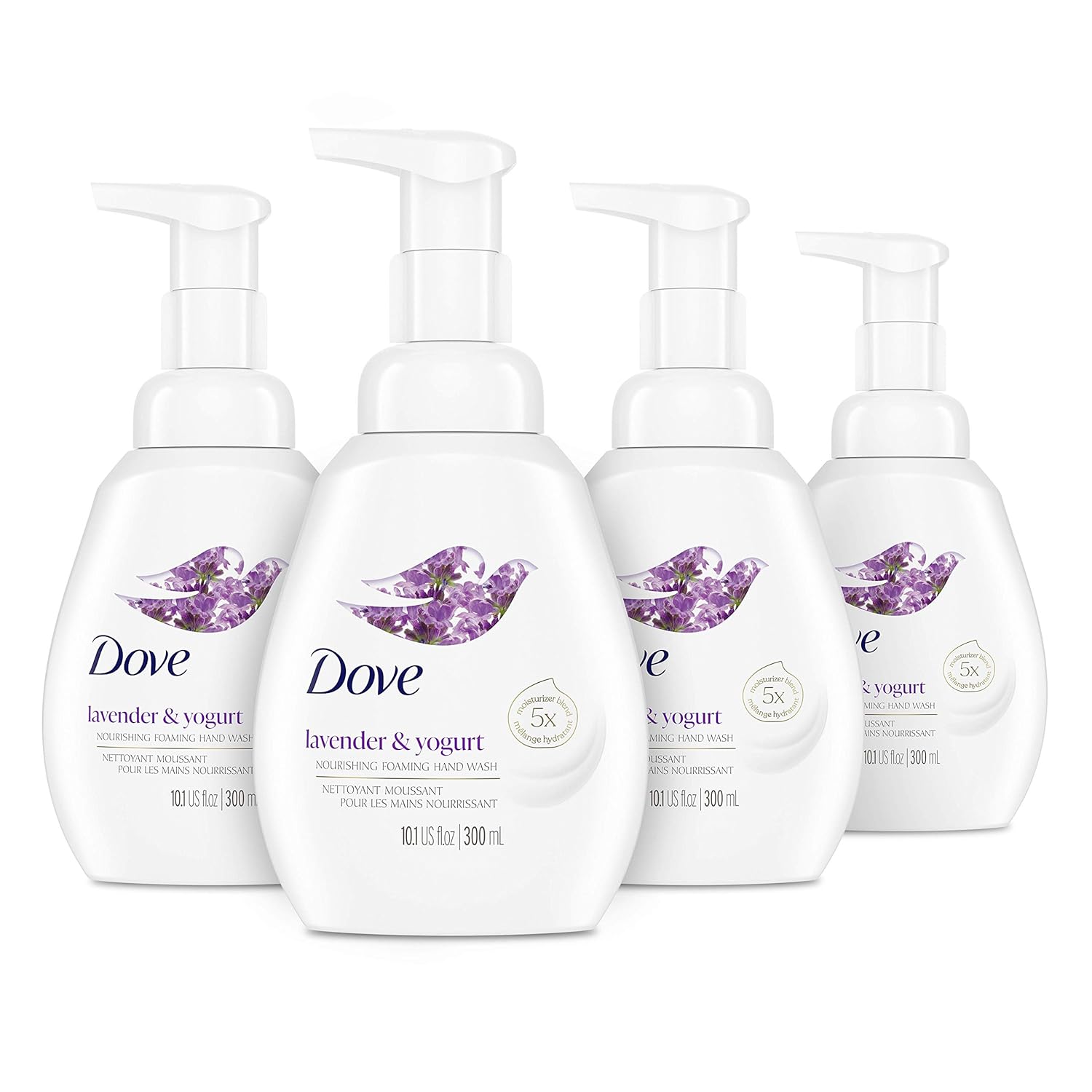 Dove Nourishing Foaming Hand Wash For Clean and Softer Hands Lavender and Yogurt Cleanser That Washes Away Dirt and Germs 10.1 oz 4 Count : Beauty