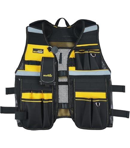 WINHUNT Tool Vest, Multi-Pocket Work Vest with Reflective Strips