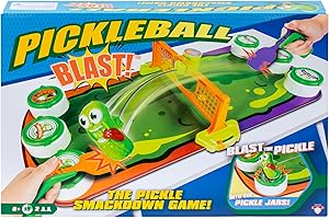 MOOSE Pickleball Blast - The Pickle Smackdown Game, Players Will Love to Smash The Wildly Wiggling Pickle with Their Pickleball Paddle & Try to Flip Over The Pickle Jar Lids to Win, for 2 People, Aged 6+