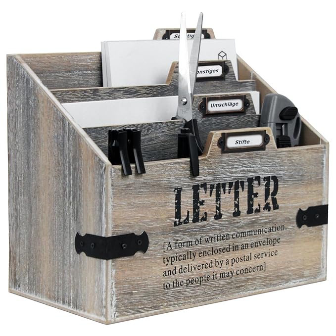 Stapelbare Briefablage 5 Fächer - Transparenter Schreibtisch Organizer