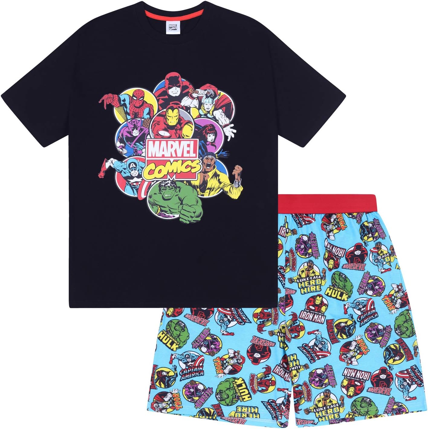 Marvel Comics Hulk Spiderman Official Gift Boys Kids Loungewear Short Pyjamas