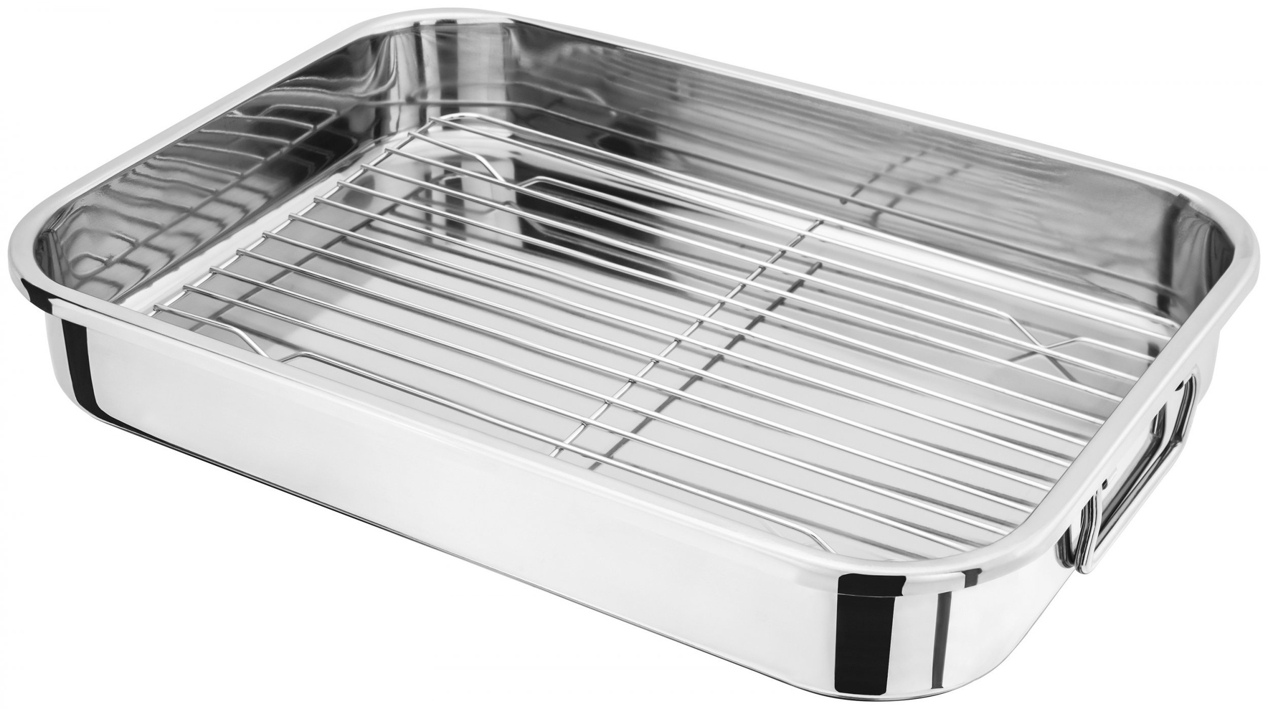 Judge Large Stainless Steel Roasting Pan with Rack, 42cm x 30cm x 6.5cm, Oven Safe, Dishwasher Safe, Gift Box — image 1