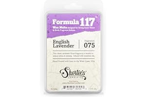 Shortie's Candle Company Pure English Lavender Wax Melts - Formula 117-1 Highly Scented 3 Oz. Bar - Made with Essential & Natural Oils - Flower & Floral Air Freshener Cubes Collection