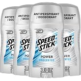 Speed Stick Power Antiperspirant Deodorant, Unscented, 3.0 oz (4 Pack) | 24-HR Sweat and Odor Protection, Underarm Antiperspirant for Men, Male Grooming, Everyday Use, Active Lifestyles