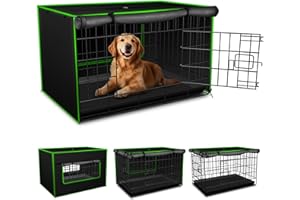 Bethshaya Dog Crate Cover - Universal Secure Fit for 36inch Wire Kennels, Waterproof Rain Shield & Sun-Blocking Top with Chew-Resistant Reinforced Edging（Cover Only）