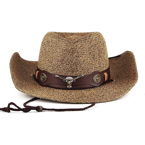 Clobeau Adjustable Straw Cowboy Cowgirl Hat Western Hats  display picture 3