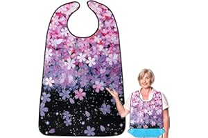 varlldibao Adult Bibs for Women,1 Pack Adult Bibs for Elderly Women,Waterproof Bibs for Adults,Reusable Adult Bibs for Eating with Optional Crumb Catcher,Gifts for Mom Grandma