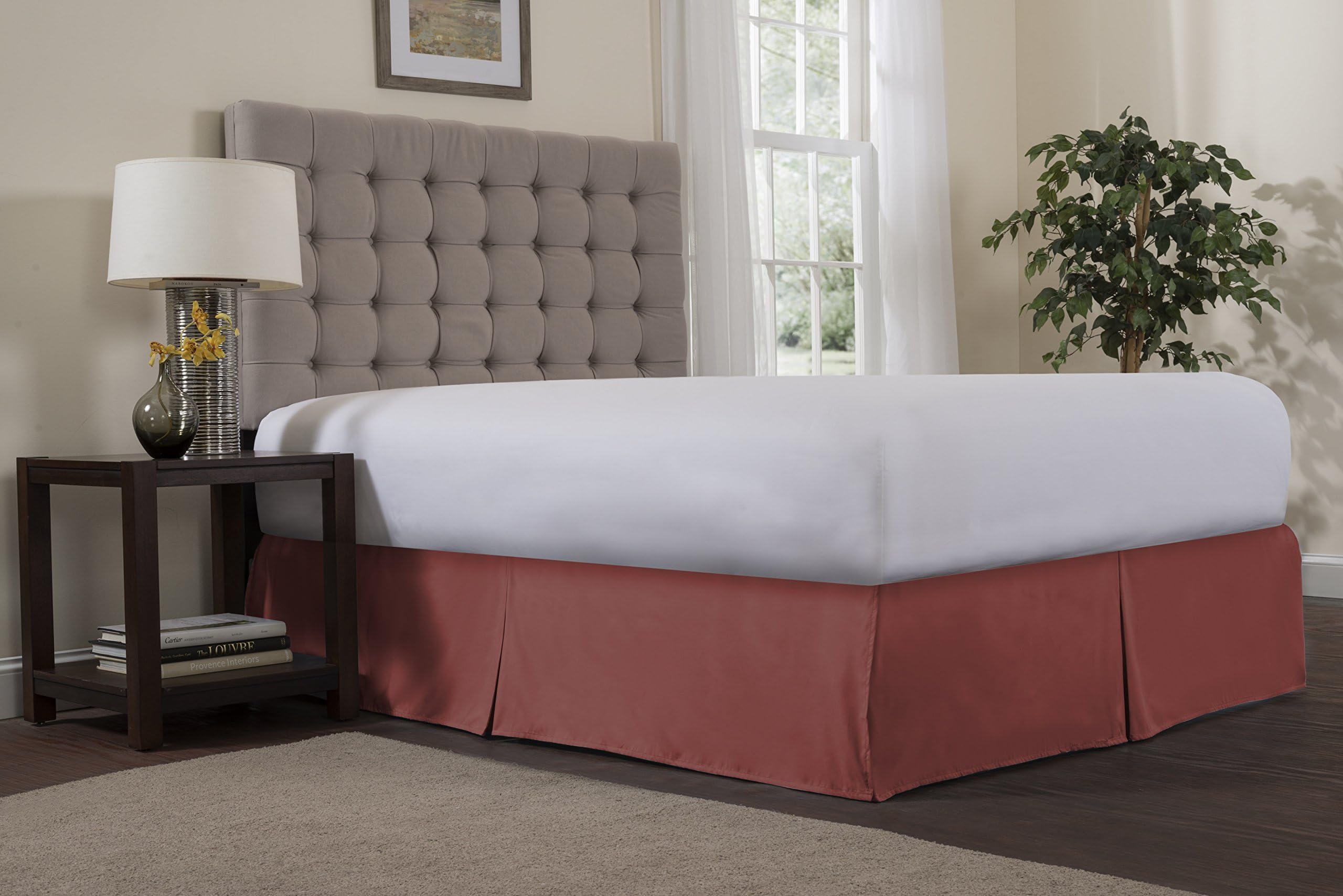Reversifi - Center Pleat Bed Skirt - 18 Colors Avalaible - Queen Size - Withered Rose