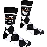 Fancy Bourbon Drinking Men's Socks | Bourbon Gift for Men Funny Novelty Fashion Dress Socks | Unique Gifts for Bourbon Whiskey Lovers | Fun Bourbon Themed Novelty Apparel