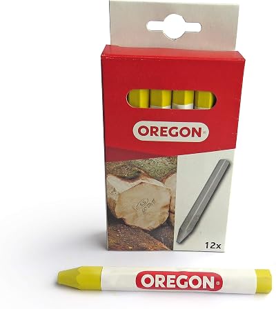 Oregon Multi Surface Marking Crayon Yellow Pack of 12 - 12mm x 120mm Six Sided